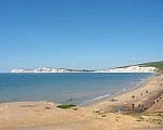 Gorgeous chalk cliffs seen from Compton Bay on the Isle of Wight